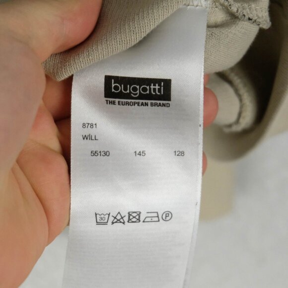 Bugatti Jacket Mens Large Beige Ribbed Knit Quarter Zip Preppy Stretch - Picture 8 of 10